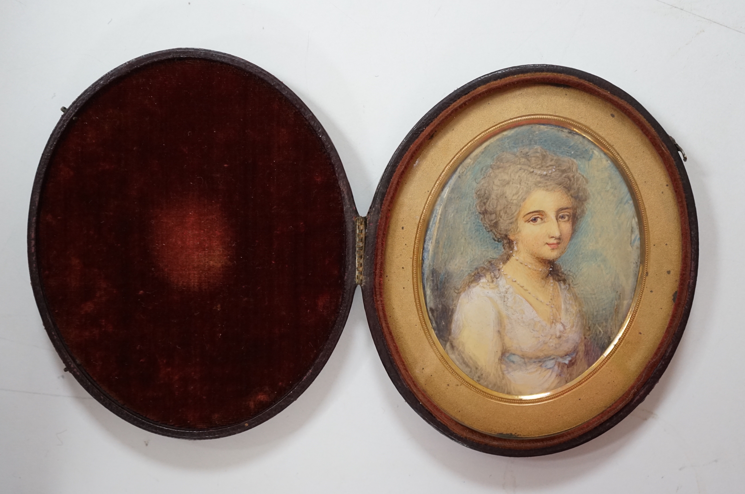 English School circa 1820, Portrait miniature of a lady, watercolour on ivory, 8.6 x 7cm. CITES Submission reference FTSLKJNX